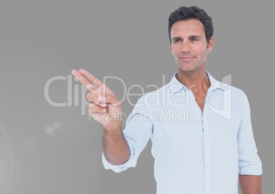 Portrait of Man with grey background