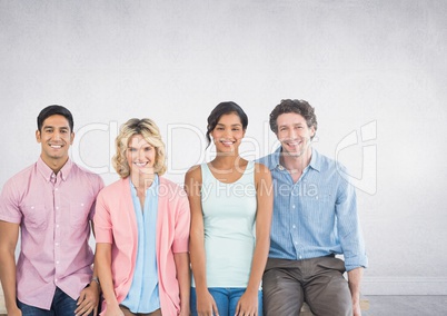 Group of people sitting in front of bright background