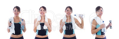 Woman exercising collage