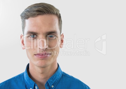 Portrait of Man with grey background