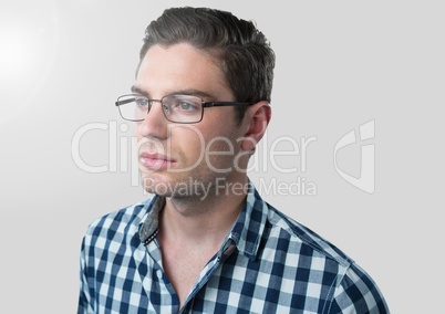 Portrait of Man with grey background