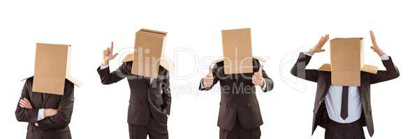 Man with a box in the head collage