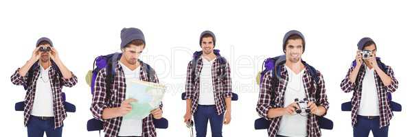 Man travelling collage