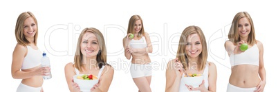 Woman in a diet collage
