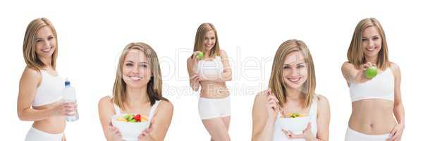 Woman in a diet collage