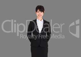 Portrait of businesswoman with grey background