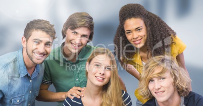 Students in front of blurred background