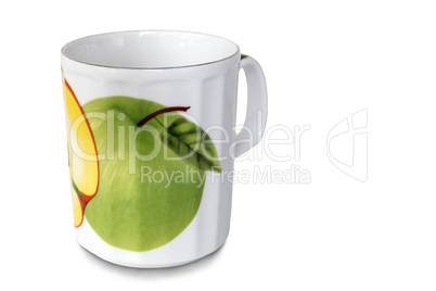 Ceramic white Cup on a white background.