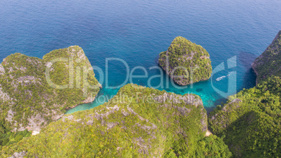 Aerial view of tropical paradise