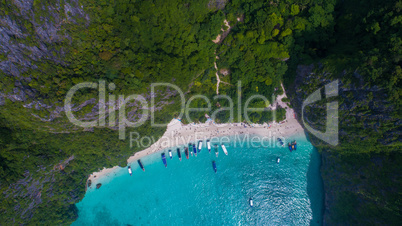 Aerial view of tropical paradise