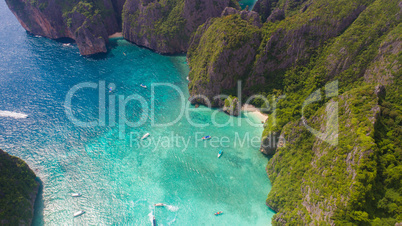 Aerial view of tropical paradise