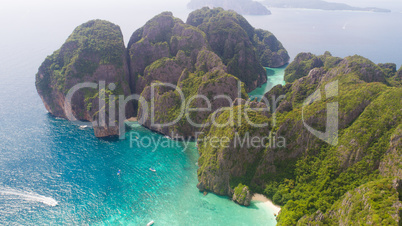 Aerial view of tropical paradise