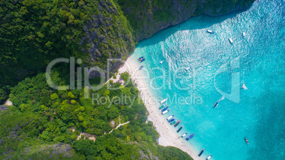 Aerial view of tropical paradise