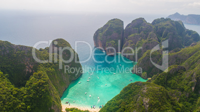 Aerial view of tropical paradise