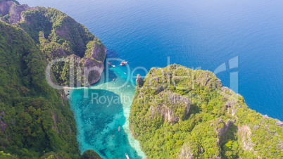 Aerial view of tropical paradise