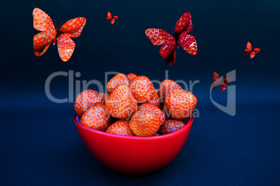 ERDBEEREN MIT SCHETTERLINGEN