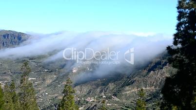 Timelapse of clouds caressing the mountains, Natural Park Roque Nublo, Gran Canaria