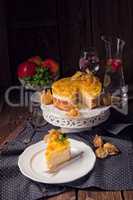 delicious cakes with Physalis, fresh apples and cream