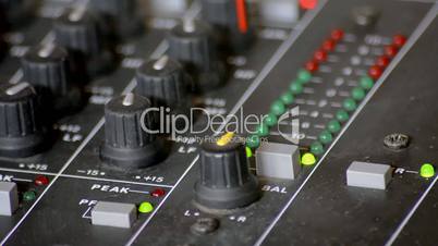 Digital VU meters in a mixer table