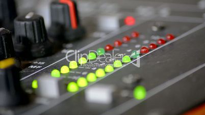 Digital VU meters in a mixer table