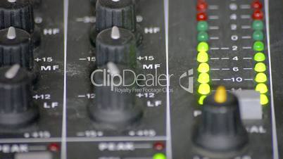 Digital VU meters in a mixer table