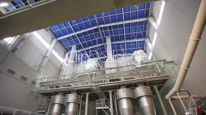 Modern plant at an heavy industrial factory, new factory, production, factory equipment, interior