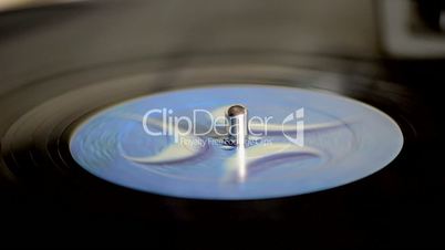 Playing a vinyl record player