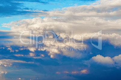 Scenic cumulus clouds