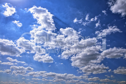 blue sky in white clouds