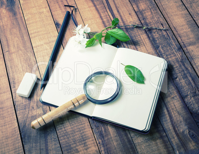 Still life with notebook