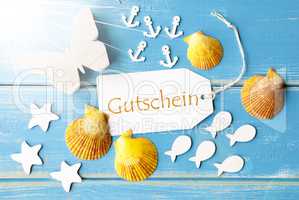 Sunny Summer Greeting Card With Gutschein Means Voucher