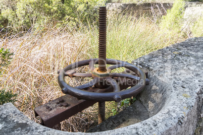 Industrial water control valve in the field