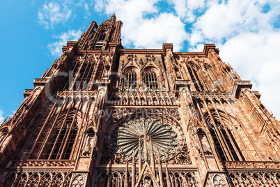 Notre Dame cathedral exterior in Strasbourg
