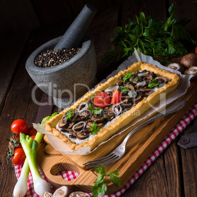 mushroom tart with ricotta