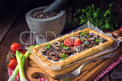 mushroom tart with ricotta
