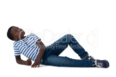 Boy lying on floor