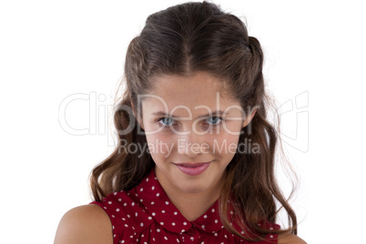 Smiling girl against white background