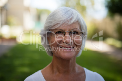 Close-up of smiling senior woman