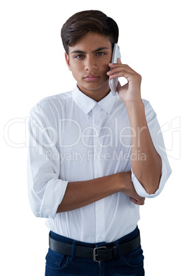 Boy talking on mobilephone