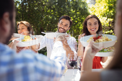 Group of friends having lunch