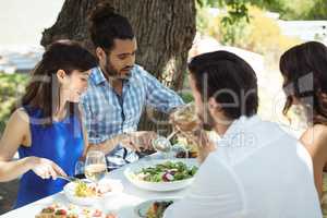 Group of friends having lunch