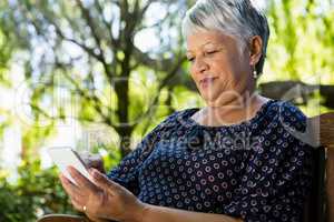 Senior woman using mobile phone