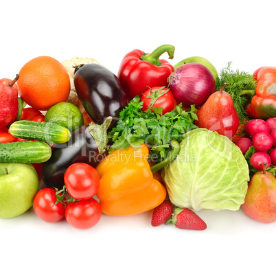 fruit and vegetable isolated on white background