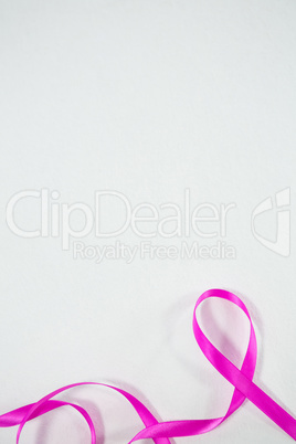Directly above view of Breast Cancer Awareness pink ribbon
