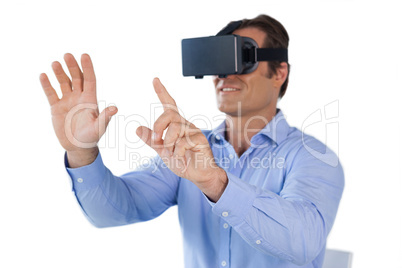 Businessman wearing vr glasses