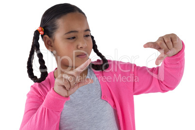 Girl forming a finger frame