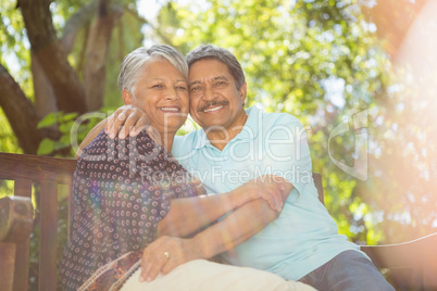 Senior couple hugging each other