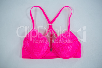 High angle view of vibrant pink bra