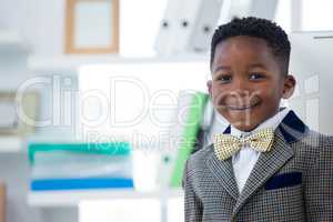 Close up portrait of boy in suit