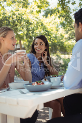 Group of friends having lunch